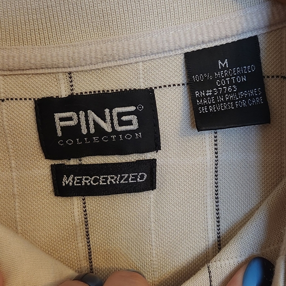 Ping Men's Light Tan Checkered Shirt - Picture 2 of 5